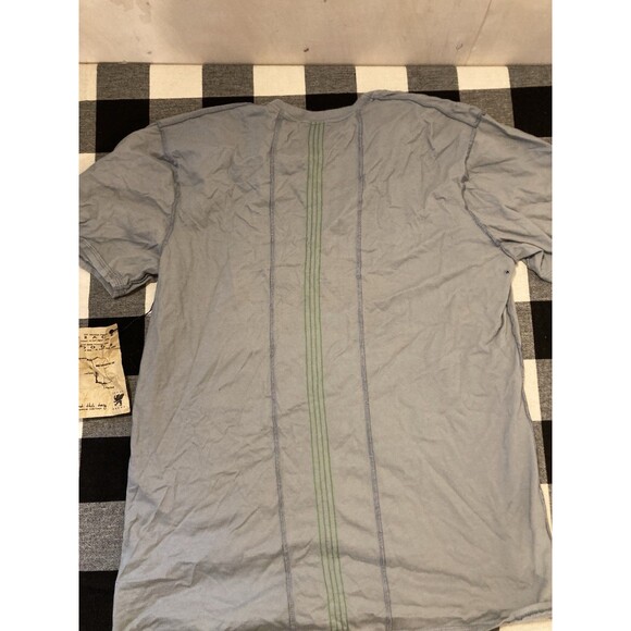 RARE NWT Indie Peace Organic Cotton Blue T-Shirt Made In USA Boho Designer Y2K - Picture 5 of 7